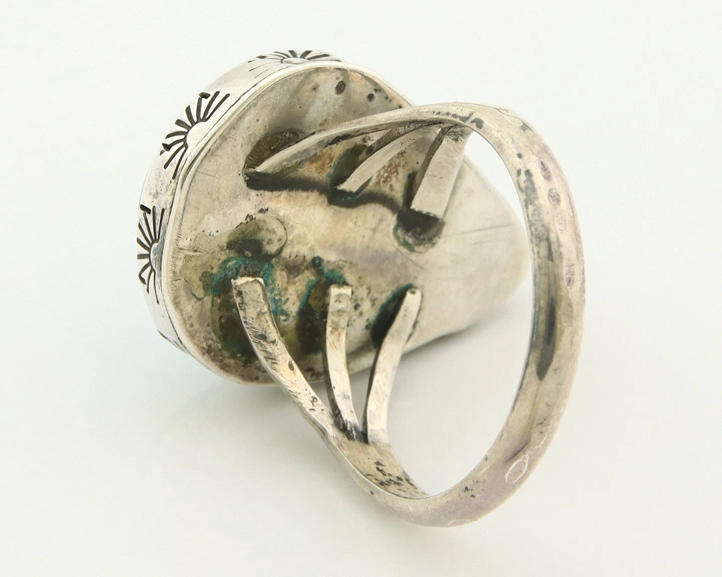 Men Navajo Ring Sterling Silver Natural Turquoise Handmade Vintage Size 11.25