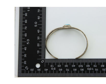 Navajo Bracelet 925 Silver Cuff Turquoise Handmade Artist Signed TC C.80's