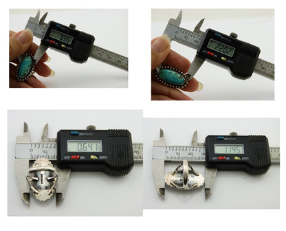 Navajo Shield Ring 925 Silver Arizona Turquoise Native Artist C.80's