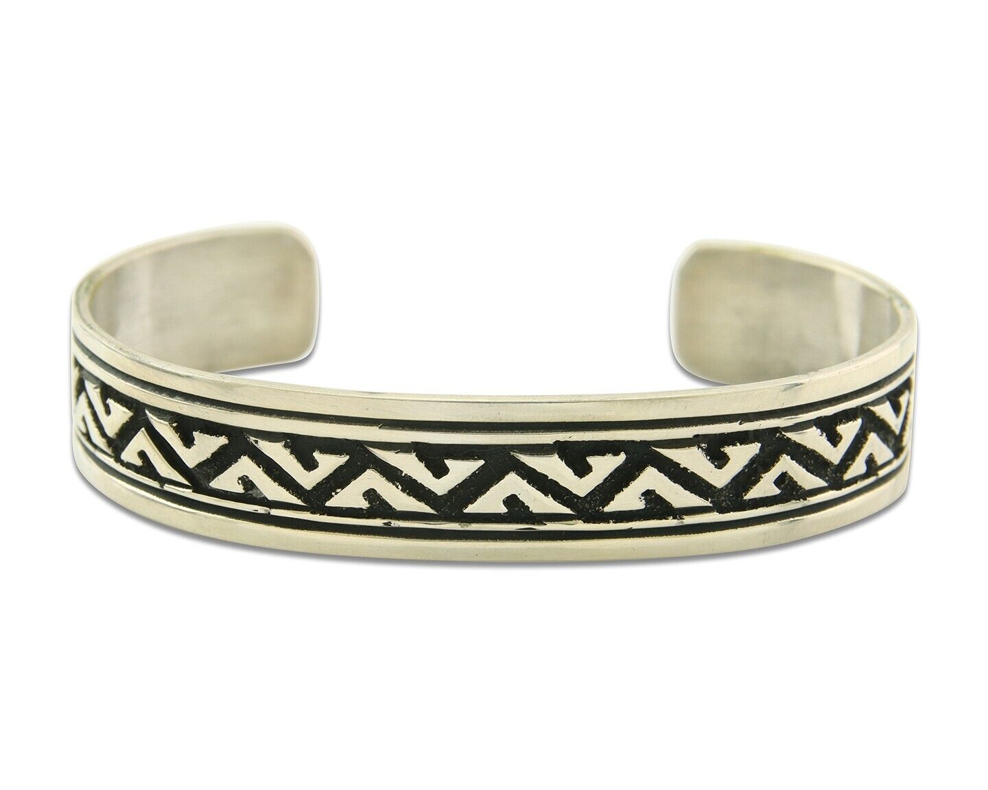 Mens's Navajo Bracelet 925 Silver Artist Signed Thomas Singer Cuff Made 1980's