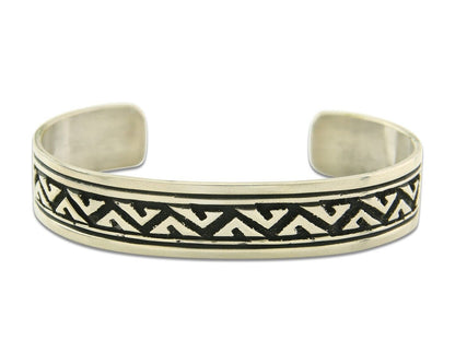 Mens's Navajo Bracelet 925 Silver Artist Signed Thomas Singer Cuff Made 1980's