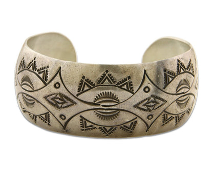 Navajo Bracelet 925 Silver Handmade Artist Signed Wilbur Tracy C.80s