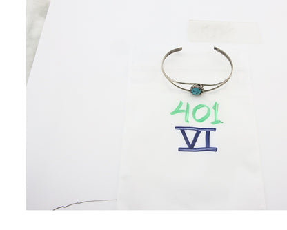 Vintage Navajo Bracelet 925 Silver Blue Turquoise Handmade Signed P