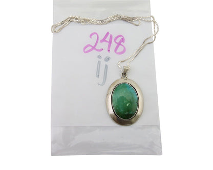 Navajo Necklace 925 Silver Natural Blue Turquoise Native American Artist C.80's