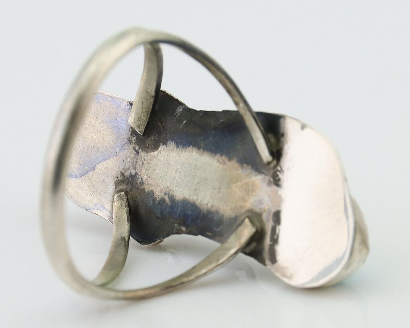 Navajo Handmade Ring 925 Silver Kingman Turquoise Native American Artist C.80's