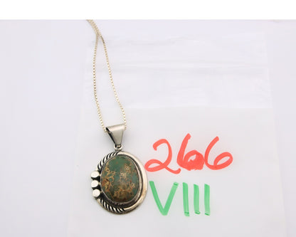 Navajo Necklace Sterling Silver Authentic Green Turquoise Vintage Signed Sunrise