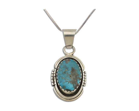 Navajo Necklace 925 Silver Turquoise Native American Artist C.80's