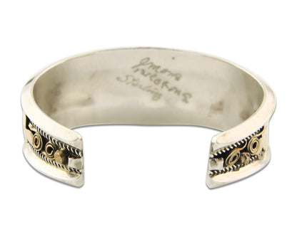 Navajo Bracelet 925 Silver & 12k Yellow Gold Filled Signed Justin Morris C.80's