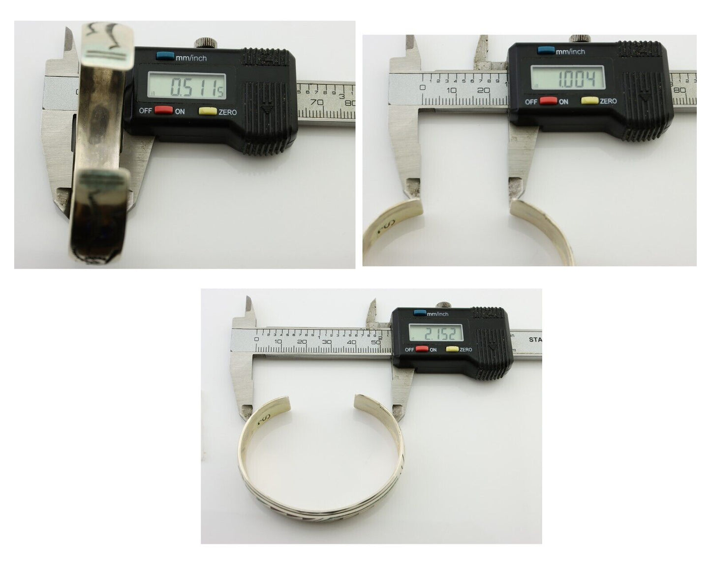 Navajo Inlay Bracelet 925 Silver Turquoise & Coral Signed Stanely Bain C.80's