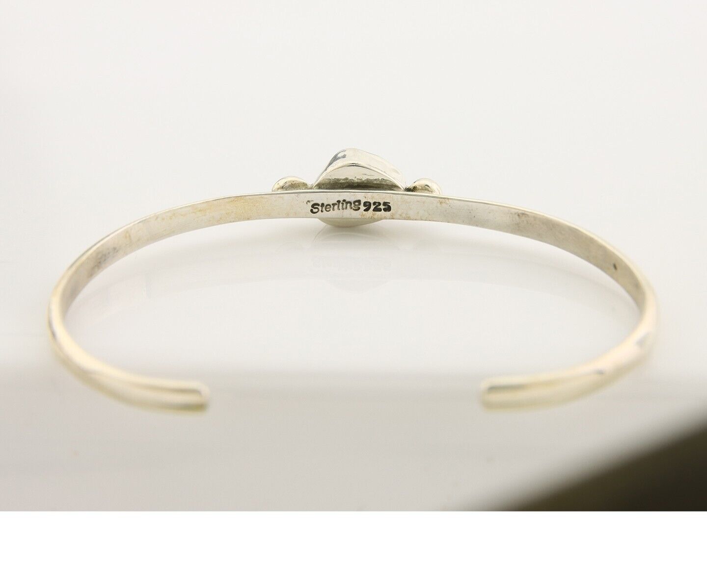 Navajo Bracelet .925 Silver Mediterranean Red Coral Cuff Native Artist C.80's