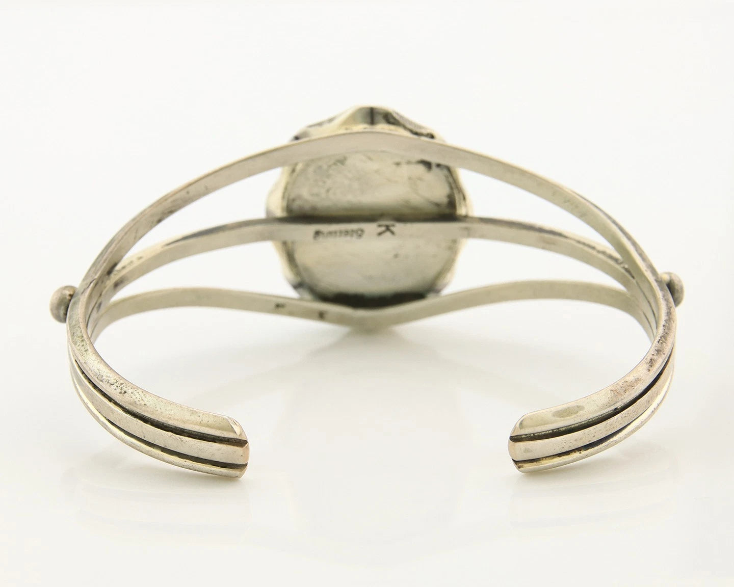 Navajo Cuff Bracelet Sterling Silver Authentic Pink Muscle Signed K