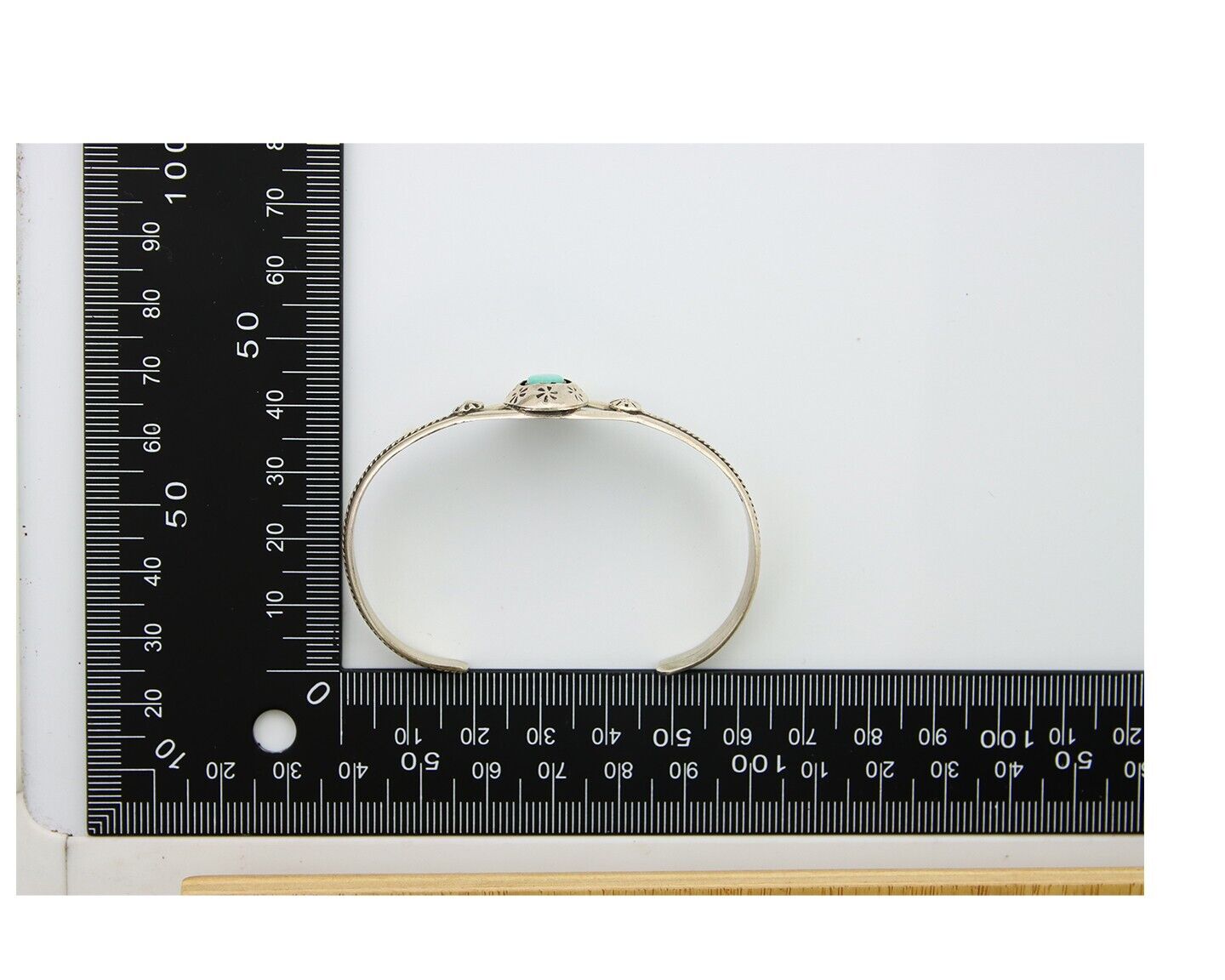 Navajo Bracelet 925 Silver Cuff Turquoise Handmade Native Artist C.80's