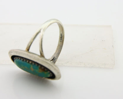 Navajo Ring 925 Sterling Blue Turquoise Native American Artist C.80's
