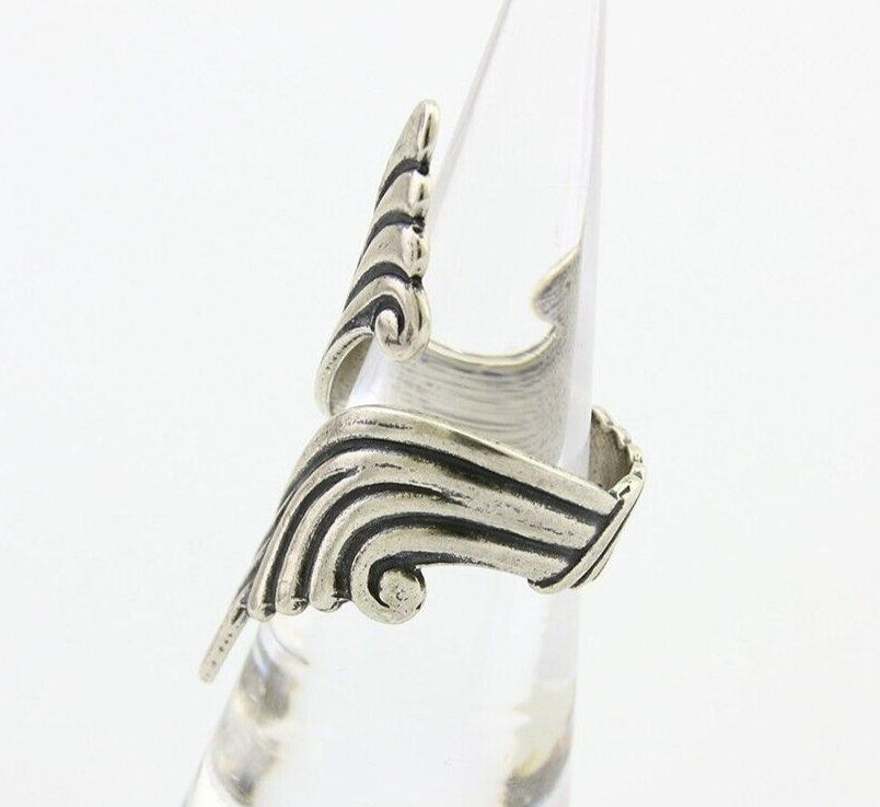 Navajo Adjustable Full Finger Ring 925 Silver Native American Size 5-9 C.80's