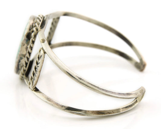 Navajo Cuff Bracelet Sterling Silver Blue Turquoise Vintage