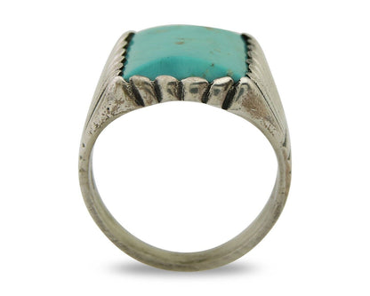 Navajo Handmade Ring 925 Sterling Silver Natural Turquoise Native Artist C.80's