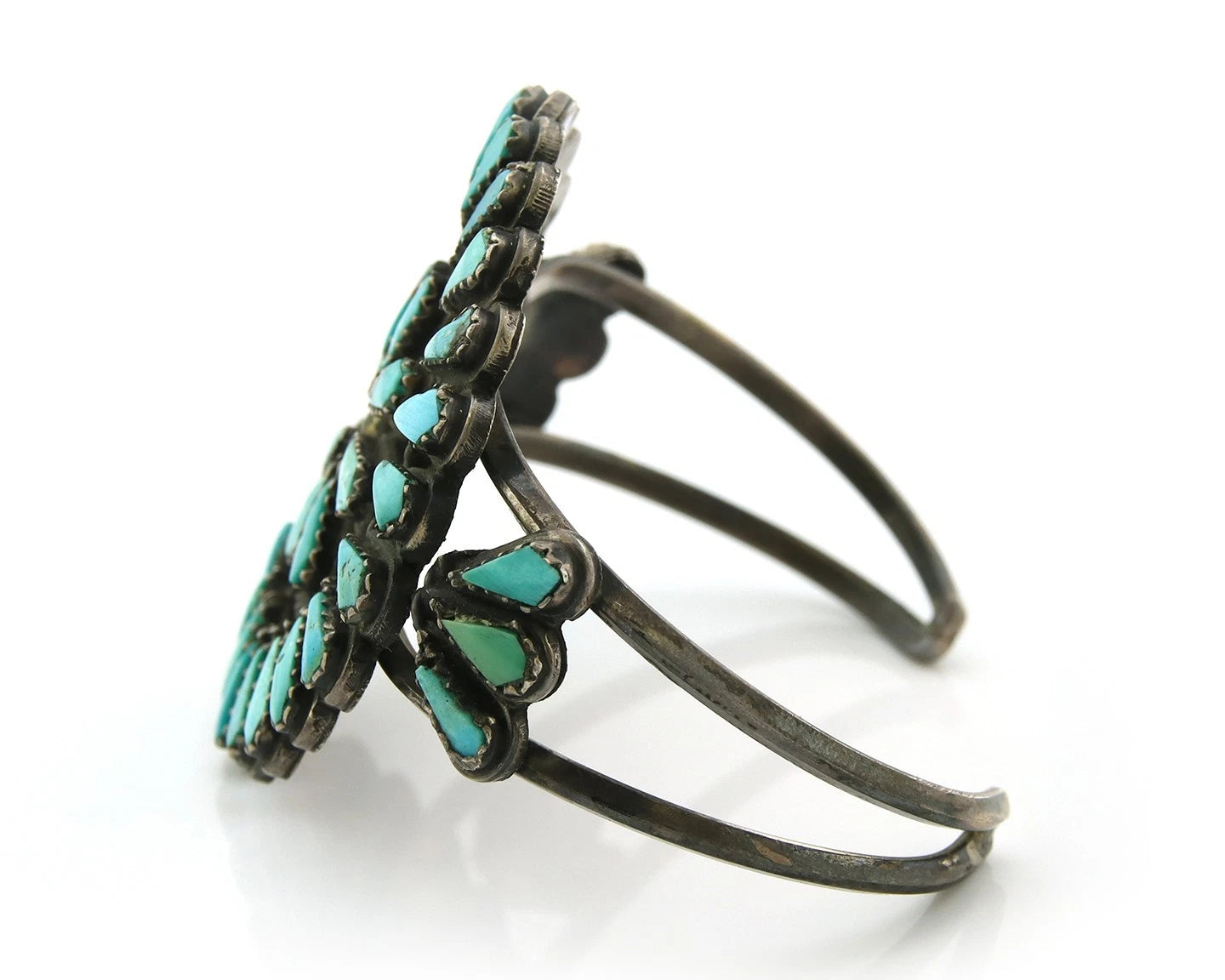 Navajo Cuff Bracelet Sterling Silver Turquoise Vintage Old Pawn