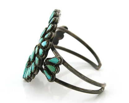 Navajo Cuff Bracelet Sterling Silver Turquoise Vintage Old Pawn