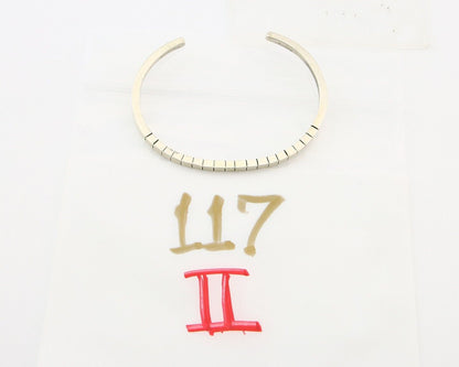 Navajo Bracelet 925 Silver Hand Stamped Signed M.C. ISASIB C.80's