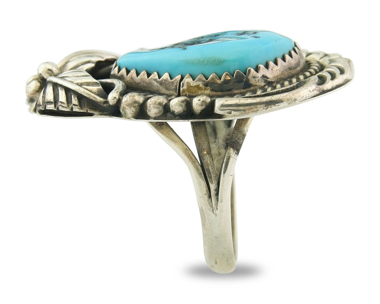 Vintage Navajo Ring Sterling Silver Authentic Turquoise Handmade Size 5.5