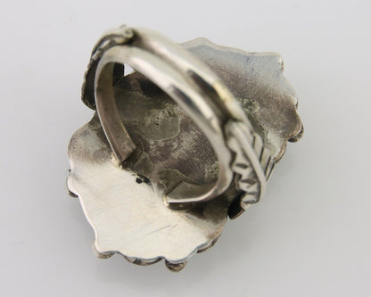 Navajo Ring 925 Silver Natural Blue Turquoise Native American Artist C.80's