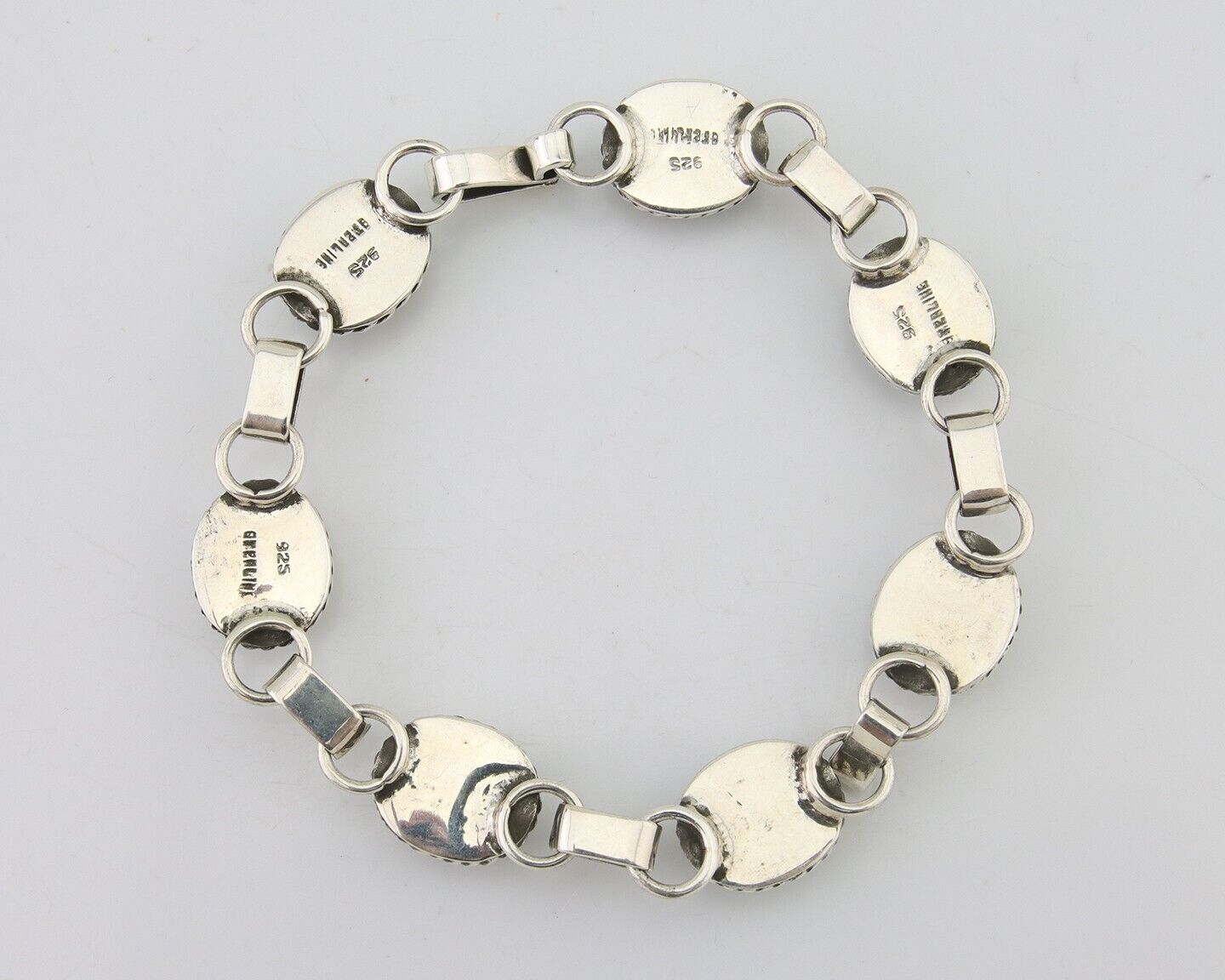 Navajo Bracelet 925 Silver Natural Blue Turquoise Native American Artist C.80's