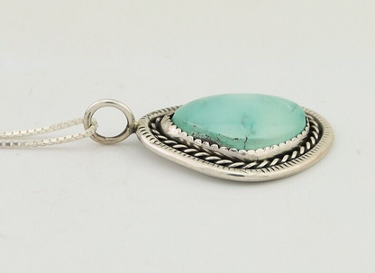 Navajo Necklace 925 Silver Natural Turquoise Native American Artist C.80's