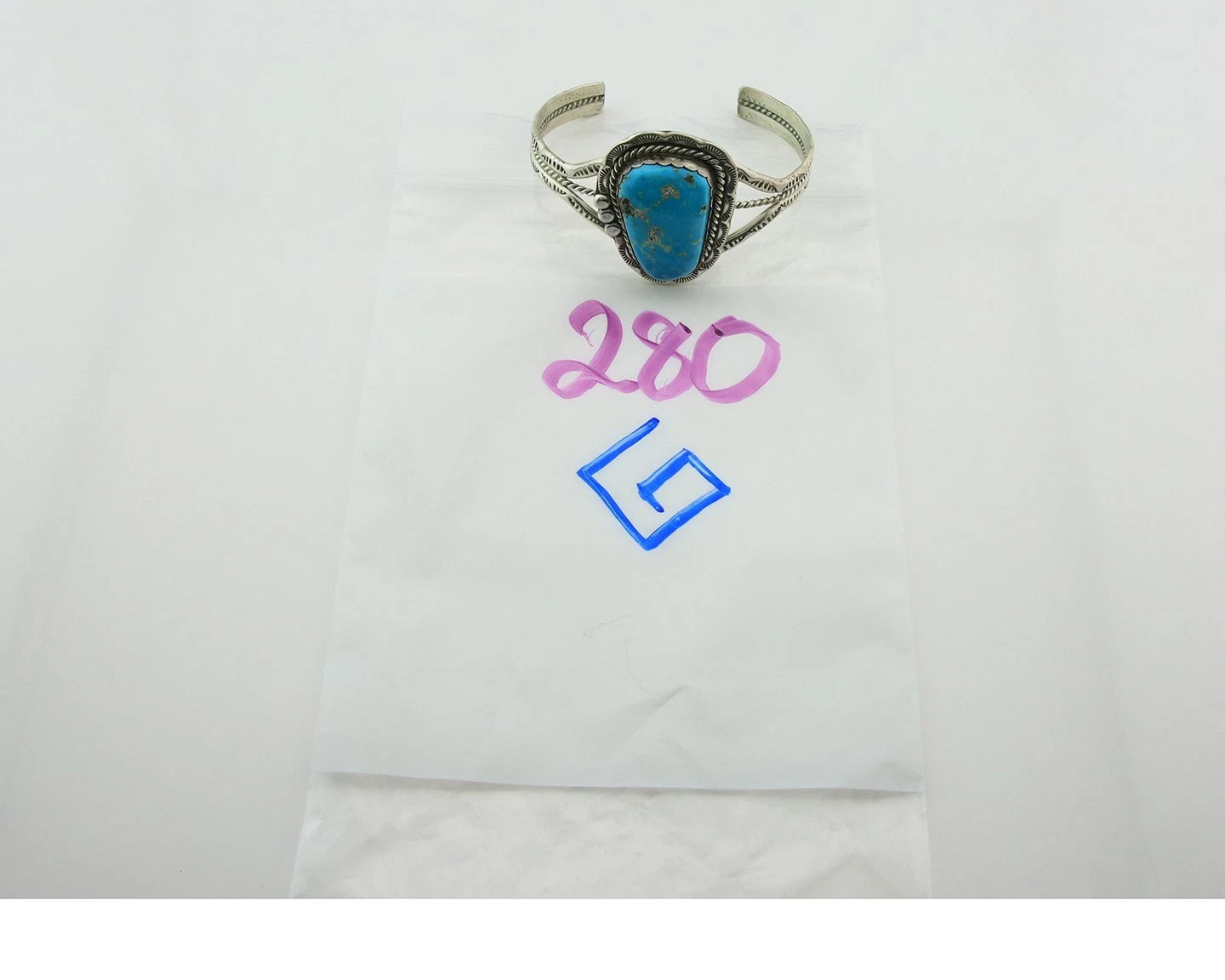 Navajo Cuff Bracelet Sterling Silver Turquoise Handmade Vintage Native Artist