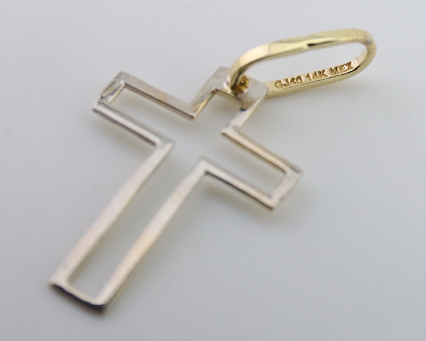 Small Yellow Gold Cross Pendant 14k SOLID REAL GOLD NOT PLATED Christian Cross