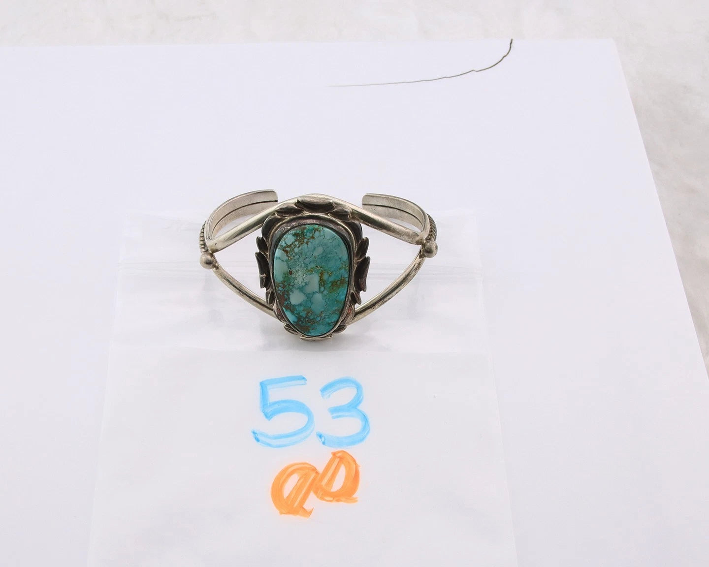 Navajo Cuff Bracelet Sterling Silver Vintage Turquoise Handmade Signed Gecko