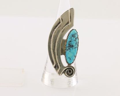 Navajo Ring 925 Silver Natural Blue Turquoise Native American Artist C.80's