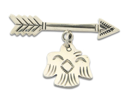 Navajo Pin Sterling Silver Thunderbird Arrow Artist Native American Artist