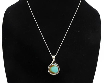 Navajo Necklace .925 Silver Kingman Turquoise Signed Gecko C.80's