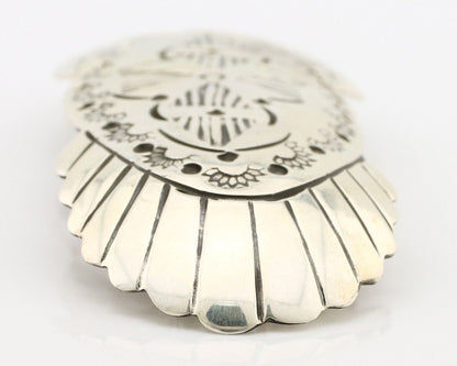 Women's Navajo Hair Clip Hand Stamped 925 Silver Artist Signed C Montoya C.80's