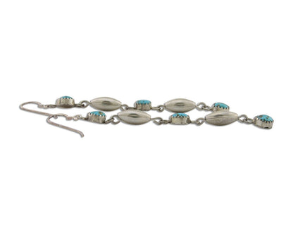 Navajo Earrings 925 Silver Blue Turquoise Native American Artist C.80's