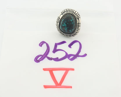 Vintage Navajo Ring 925 Sterling Authentic Traditional Turquoise Size 7.5