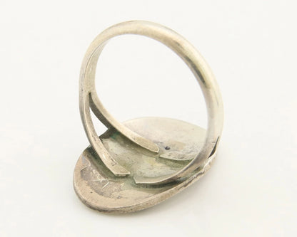 Navajo Bagger Paw Ring Sterling Silver Natural Gemstone Vintage Size 6.0