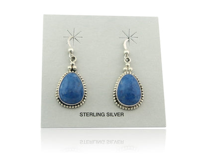 Navajo Earrings Sterling Silver Lapis Vintage Authentic Signed M