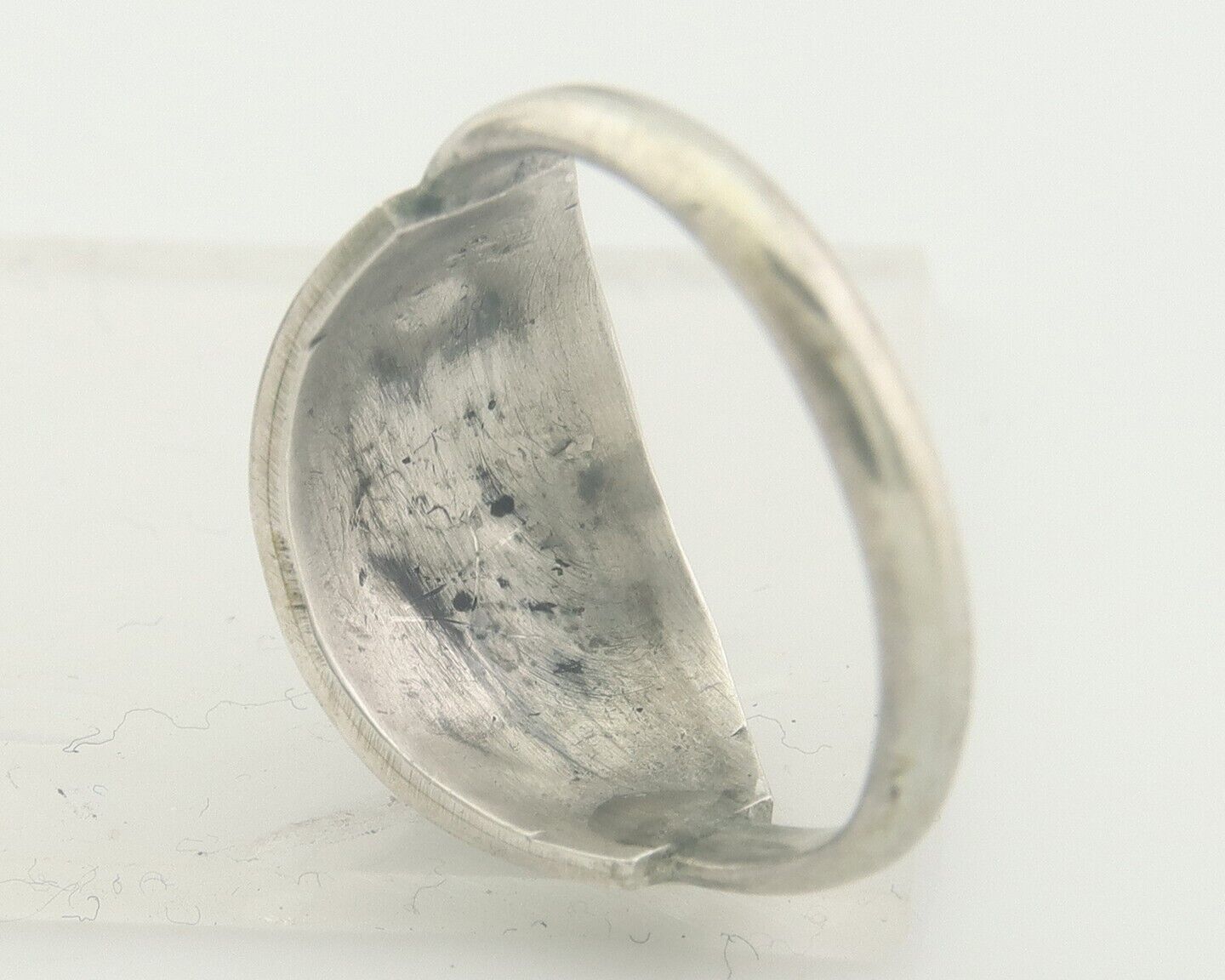 Navajo Ring 925 Silver Inlaid Turquoise Native American Artist C.80's Size 6.75