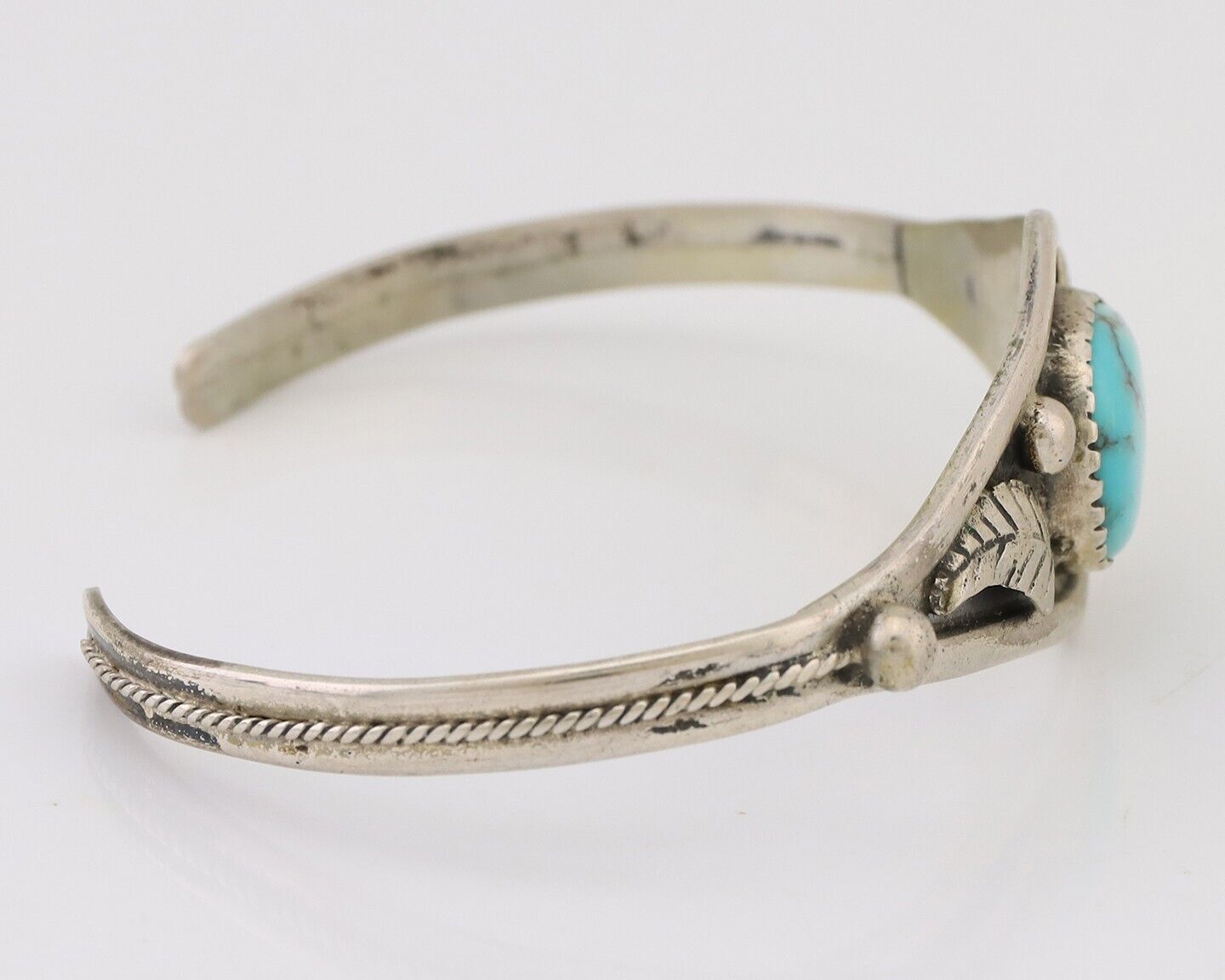 Navajo Handmade Bracelet 925 Silver Arizona Turquoise Native American C.80's