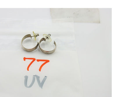 Navajo Earrings 925 Silver Hoop Dangle Native American Artist C.80's