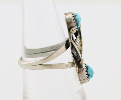 Navajo Handmade Ring 925 Silver Kingman Turquoise Native American Artist C.80's