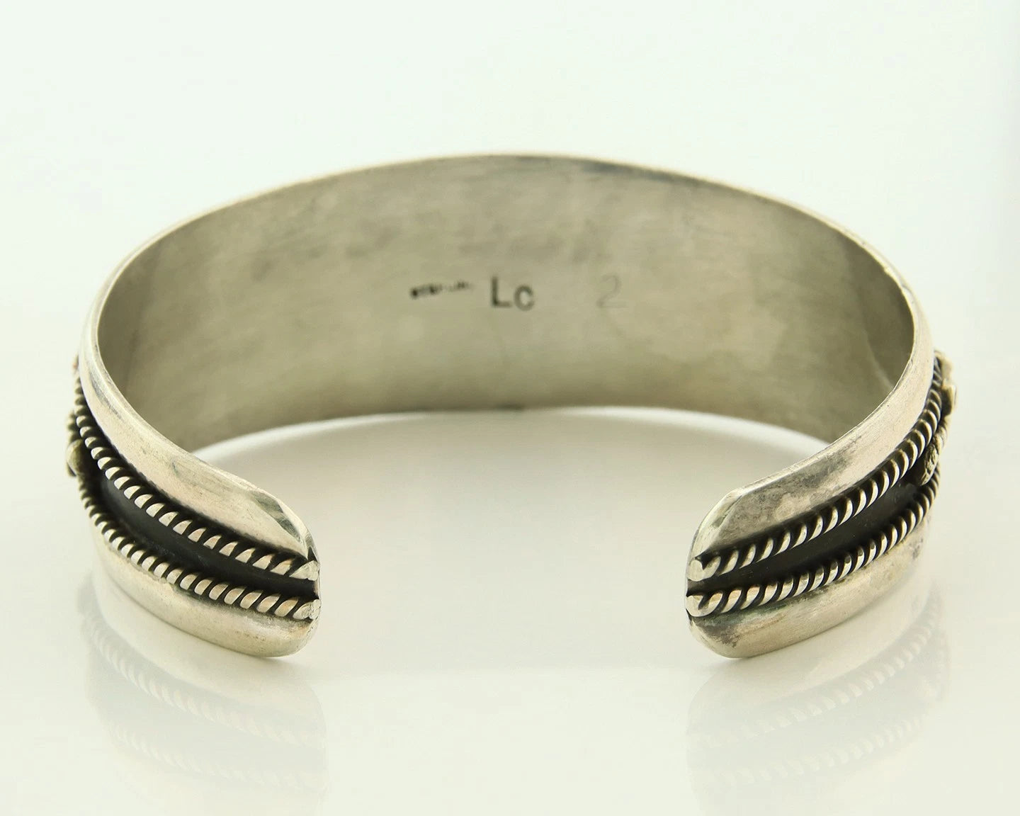 Navajo Cuff Bracelet 925 Sterling Silver Turquoise & Coral Signed Lee Charlie Jr
