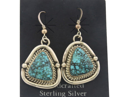 Navajo Earrings 925 Silver Natural Turquoise Native American Artist C.80's