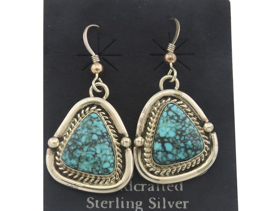 Navajo Earrings 925 Silver Natural Turquoise Native American Artist C.80's