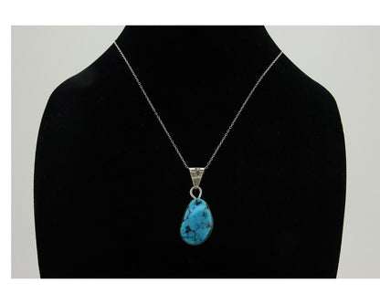 Navajo Necklace 925 Silver Blue Turquoise Artist Signed Tony Guerro C.80's