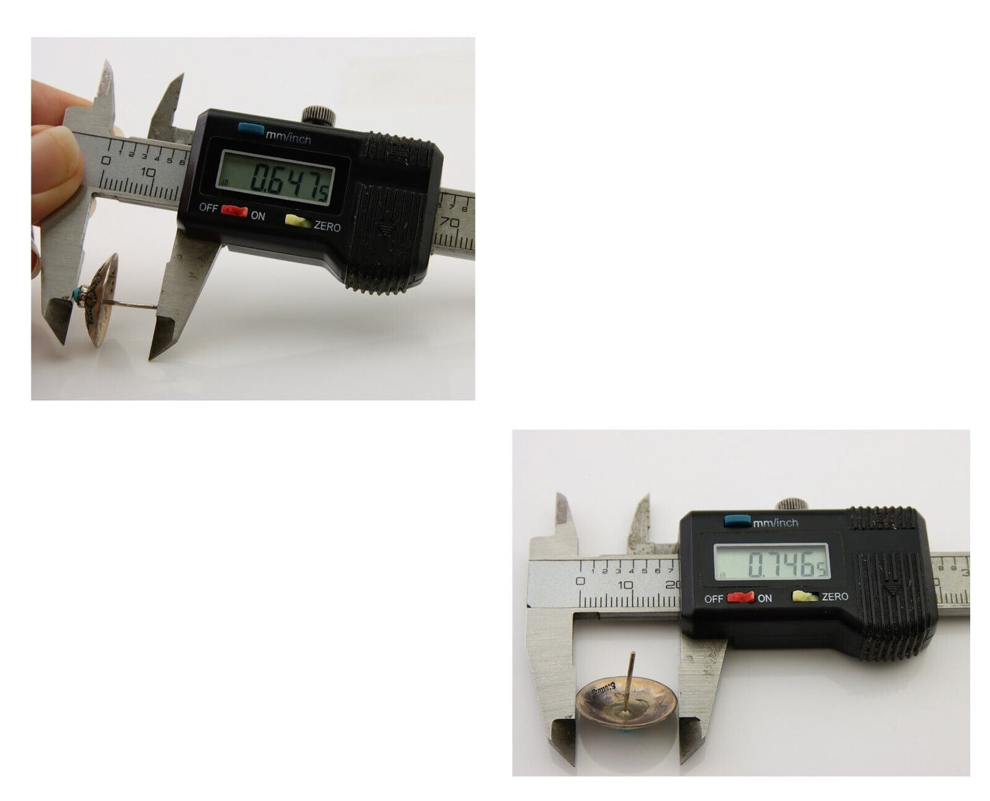 Navajo Shield Earrings 925 Silver Blue Turquoise Artist Signed SN C.80s