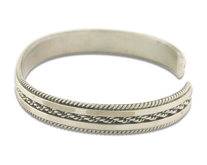 Vintage Navajo Bracelet 925 Silver Handmade Authentic Traditional Signed TAHE