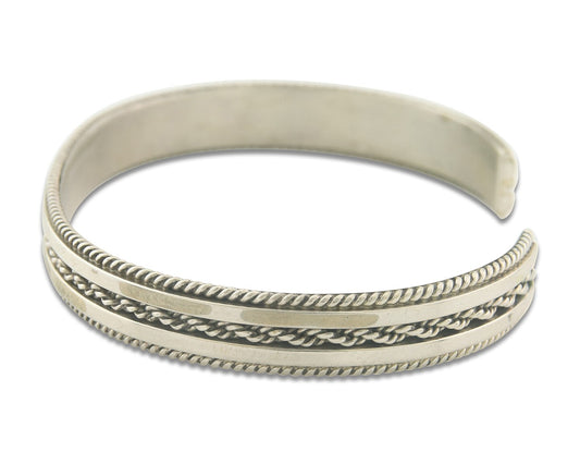 Vintage Navajo Bracelet 925 Silver Handmade Authentic Traditional Signed TAHE