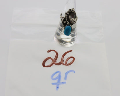 Navajo Handmade Ring 925 Silver Turquoise Signed Nila Johnson C.80's